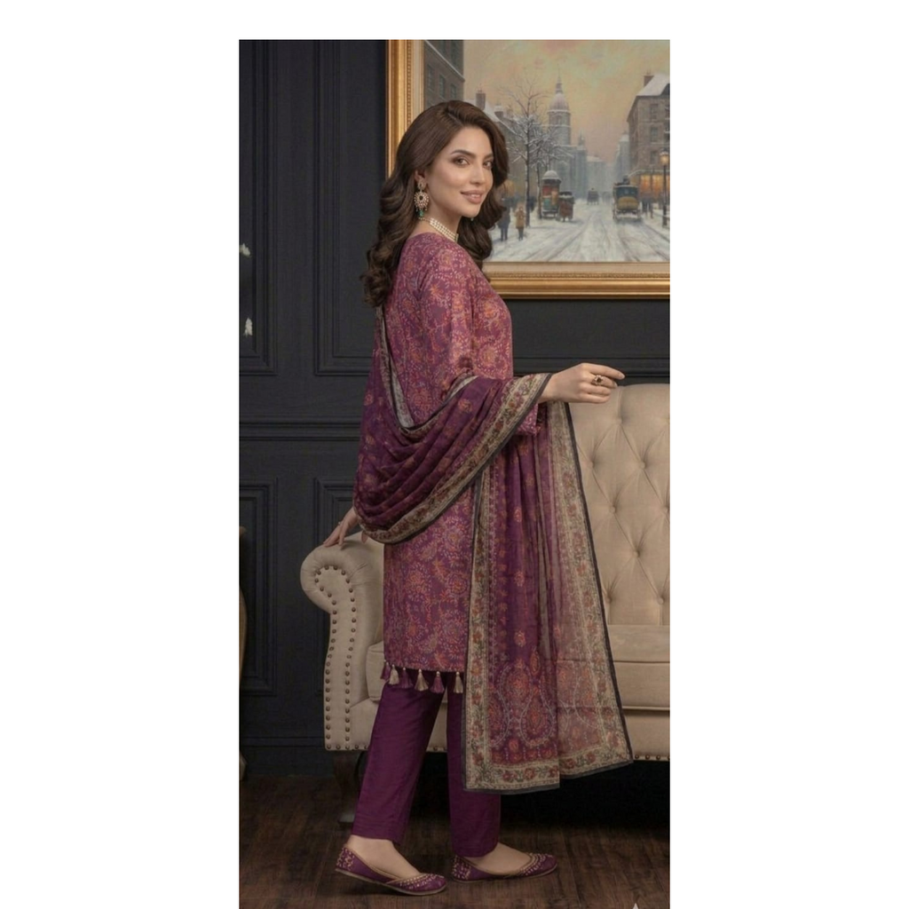 Magenta Mystique – Premium Digital Print 3-Piece Lawn - Unstitched