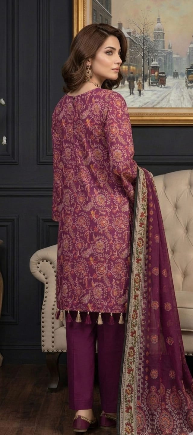Magenta Mystique – Premium Digital Print 3-Piece Lawn - Unstitched