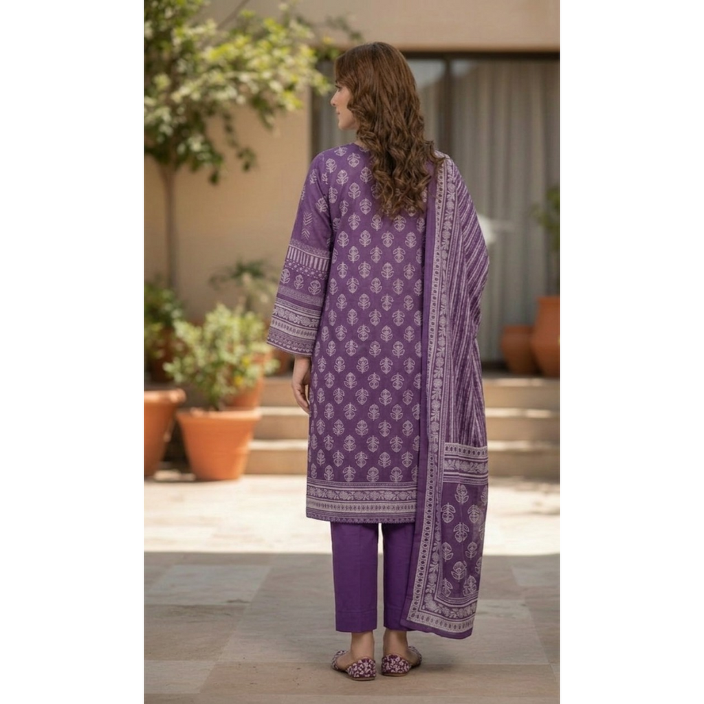 Royal Lavender – Premium Printed 3-Piece Lawn Unstitched