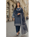 Indigo Grace – Aesthetic Printed 3-Piece Lawn Unstitched