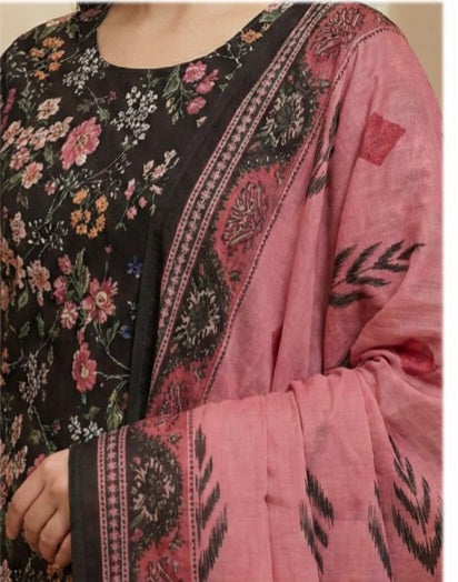 Ebony Bloom – Premium Digital Print 3-Piece Lawn Unstitched 🌸✨