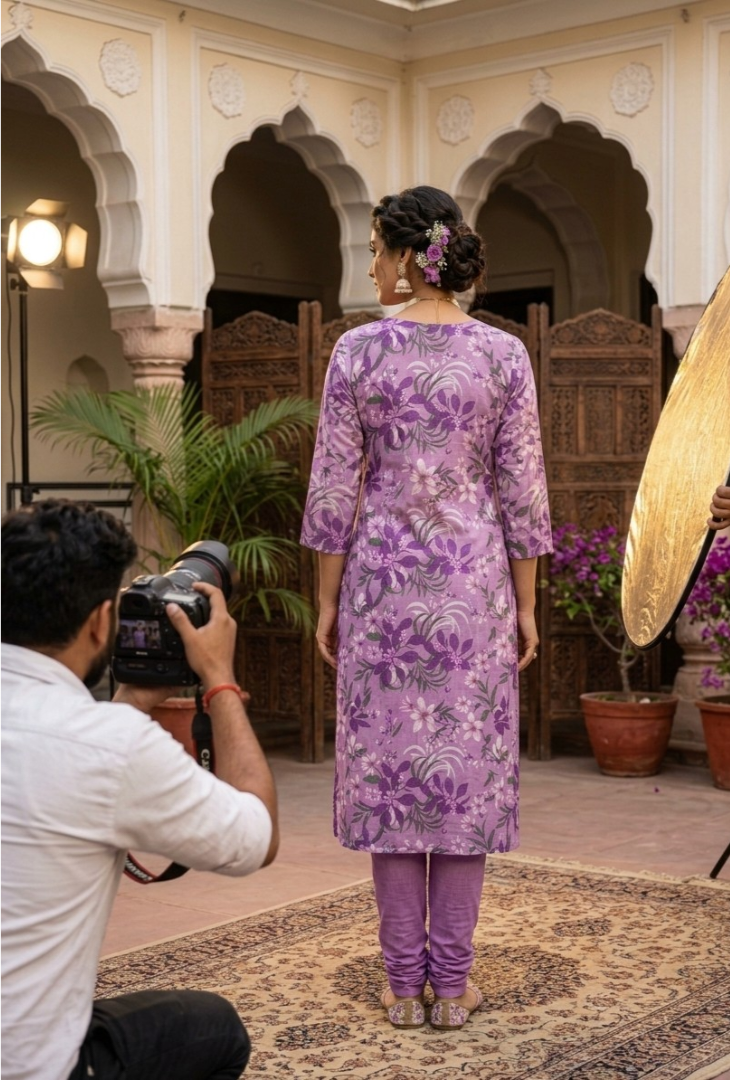 Lavender Lilac Floral - 2-Piece Unstitched Premium Digital Print