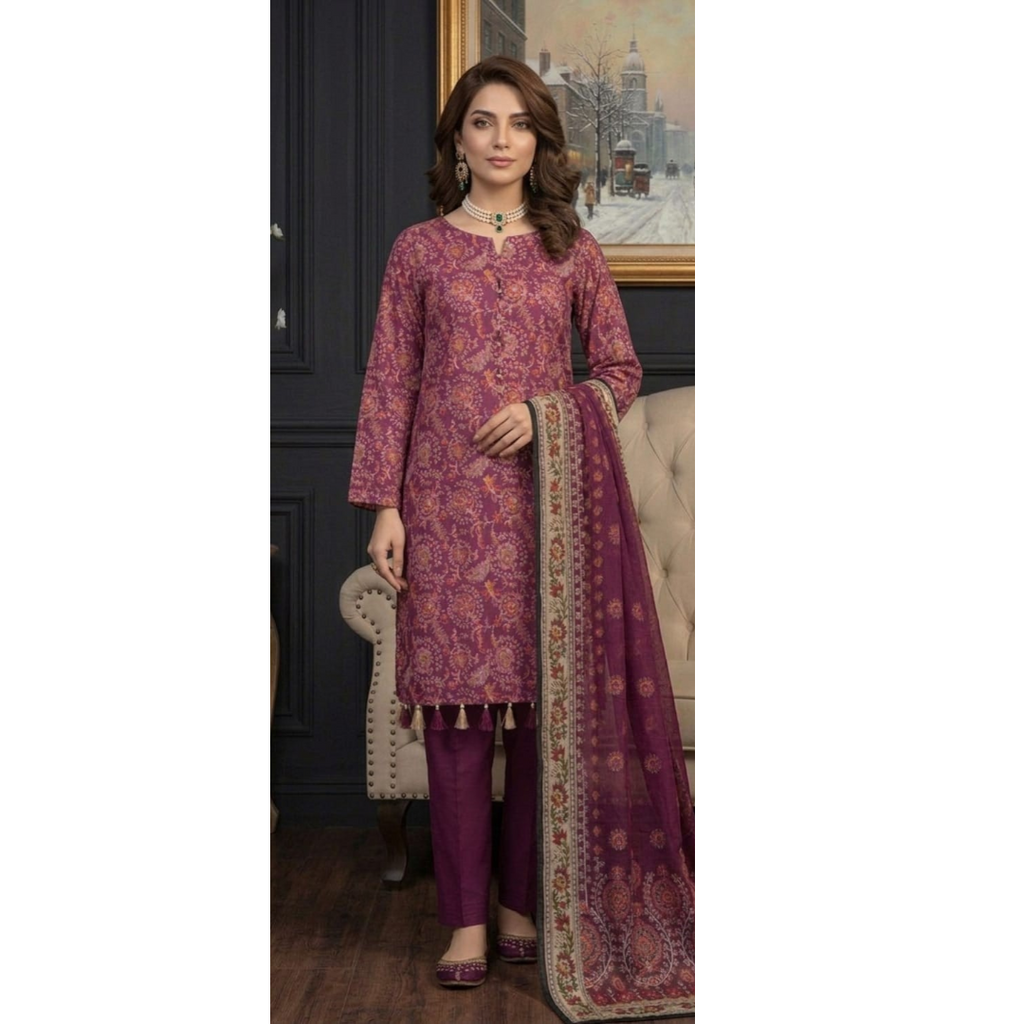 Magenta Mystique – Premium Digital Print 3-Piece Lawn - Unstitched